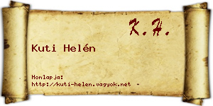 Kuti Helén névjegykártya